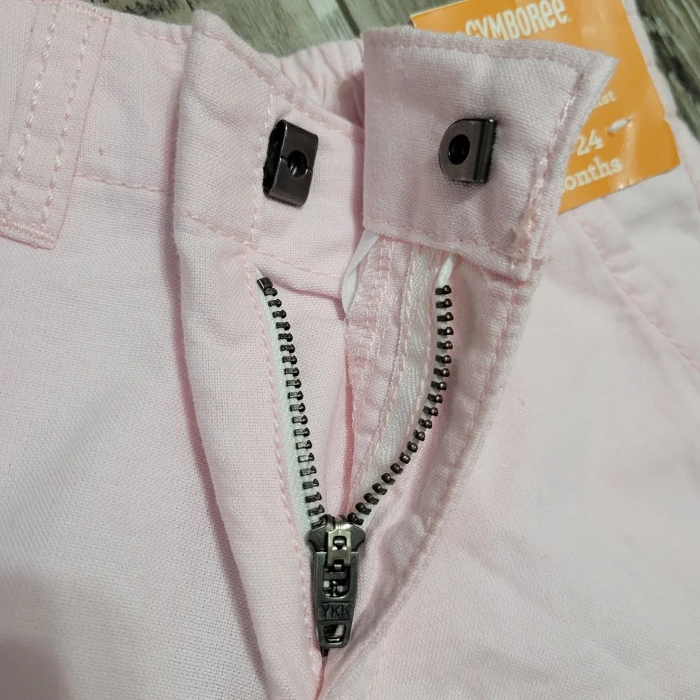 New Baby Gymboree Prep Fit Pink Chino Shorts Size 18-24M
